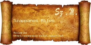 Szappanos Milos névjegykártya
